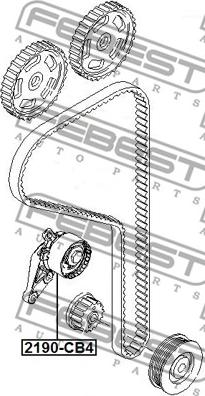 Febest 2190-CB4 - Napenjalec jermena, zobati jermen www.parts5.com