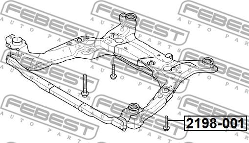 Febest 2198-001 - Rögzítő csavar, keresztlengőkar www.parts5.com