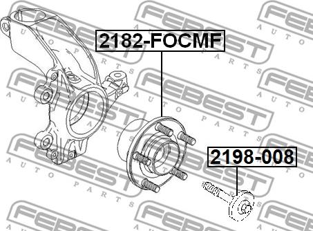 Febest 2198-008 - Πείρος στήριξης, βραχίονας ελέγχου www.parts5.com