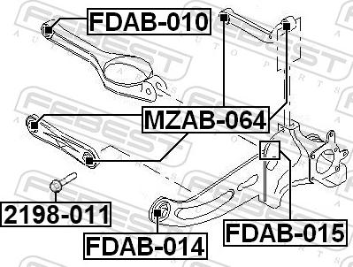 Febest 2198-011 - Fastening Bolts, control arm www.parts5.com