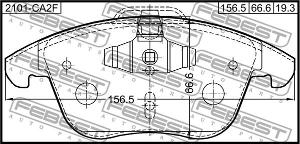 Febest 2101-CA2F - Bremsbelagsatz, Scheibenbremse www.parts5.com