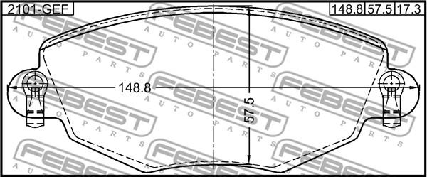 Febest 2101-GEF - Brake Pad Set, disc brake www.parts5.com