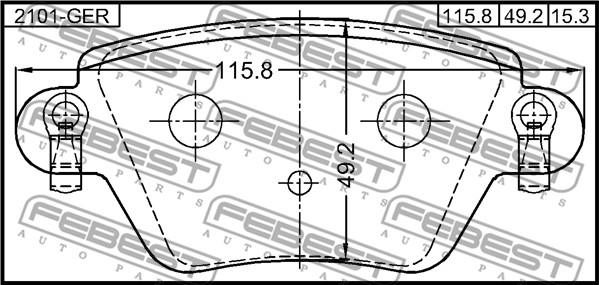 Febest 2101-GER - Brake Pad Set, disc brake www.parts5.com