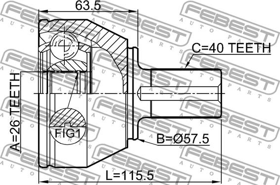 Febest 2110-CA223 - Nivelsarja, vetoakseli www.parts5.com