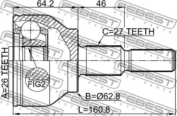 Febest 2110-KUGII - Joint Kit, drive shaft www.parts5.com