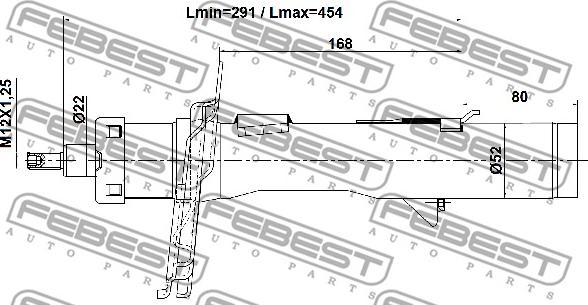 Febest 21110-012FL - Shock Absorber www.parts5.com