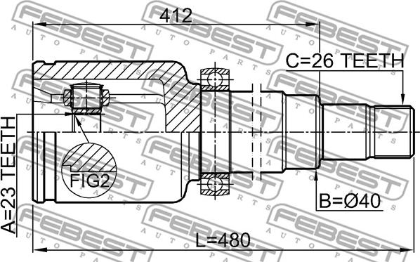 Febest 2111-CB320ATRH - Set articulatie, planetara www.parts5.com