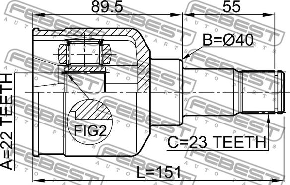 Febest 2111-FUS - Csuklókészlet, hajtótengely www.parts5.com