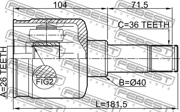 Febest 2111-FY36LH - Set articulatie, planetara www.parts5.com