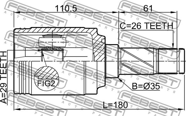 Febest 2111-KUGR - Set articulatie, planetara www.parts5.com