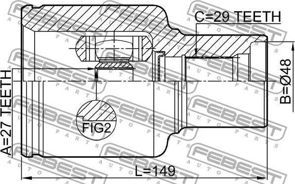 Febest 2111-TKE4WDRH - Joint Kit, drive shaft www.parts5.com