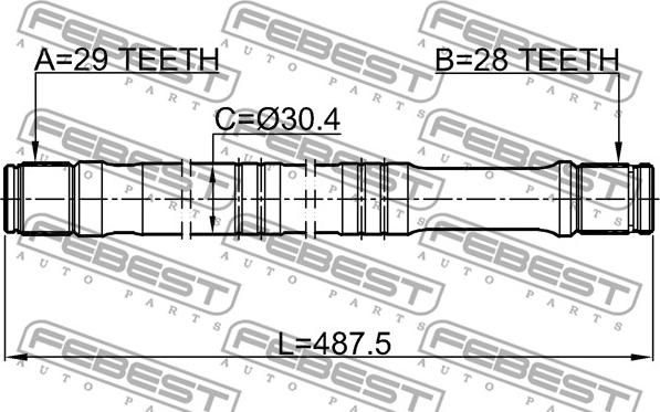 Febest 2112-TTFLH - Drive Shaft www.parts5.com