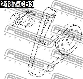 Febest 2187-CB3 - Паразитна / водеща ролка, пистов ремък www.parts5.com