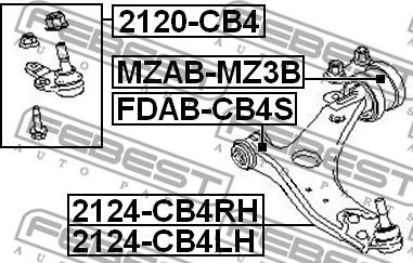 Febest FDAB-CB4S - Csapágyazás, kormány www.parts5.com