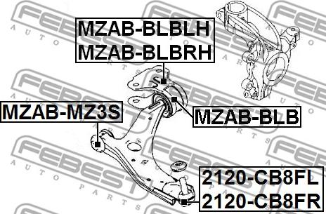 Febest 2120-CB8FL - Podpora / Kloub www.parts5.com