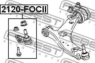 Febest 2120-FOCII - Шаровая опора, несущий / направляющий шарнир www.parts5.com