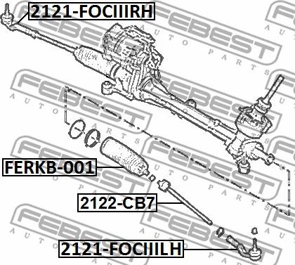 Febest 2122-CB7 - Inner Tie Rod, Axle Joint www.parts5.com