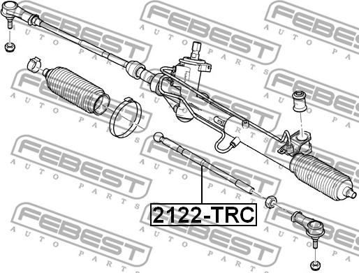 Febest 2122-TRC - Осевой шарнир, рулевая тяга www.parts5.com