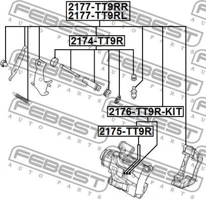 Febest 2176-TT9R-KIT - Repair Kit, brake caliper parts5.com