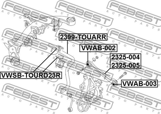 Febest 2399-TOUARR - Sway Bar, suspension www.parts5.com