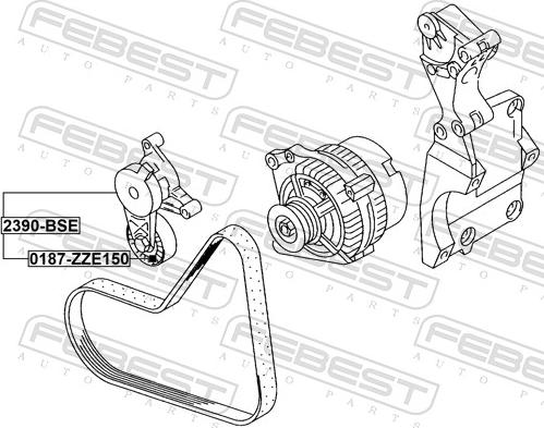 Febest 2390-BSE - Belt Tensioner, v-ribbed belt www.parts5.com