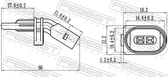 Febest 23606-004 - Sensor, wheel speed www.parts5.com