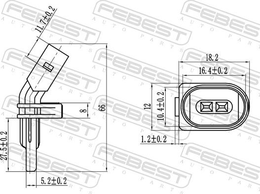 Febest 23606-005 - Sensor, wheel speed www.parts5.com