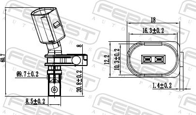 Febest 23606-006 - Sensor, wheel speed www.parts5.com