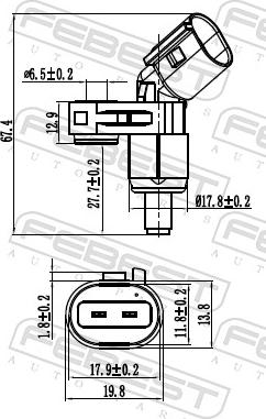 Febest 23606-003 - Sensor, wheel speed www.parts5.com