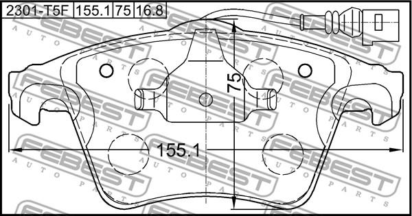 Febest 2301-T5F - Brake Pad Set, disc brake www.parts5.com