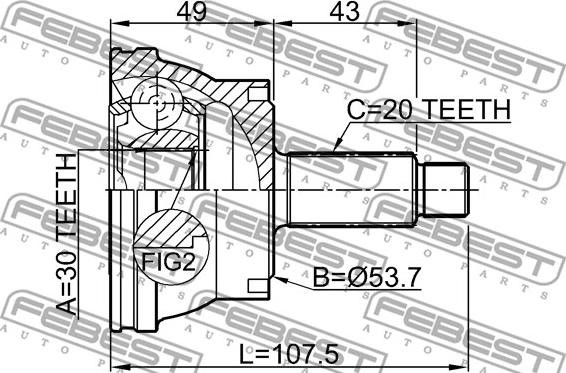 Febest 2310-035 - Gelenksatz, Antriebswelle www.parts5.com