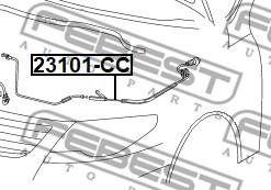 Febest 23101-CC - Cięgno zamka pokrywy komory silnika www.parts5.com