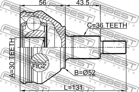 Febest 2310-PV - Gelenksatz, Antriebswelle www.parts5.com