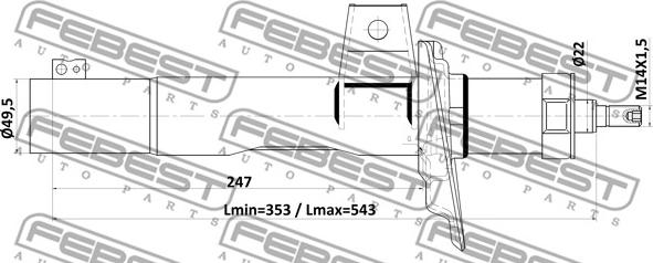 Febest 23110-003F - Амортисьор www.parts5.com