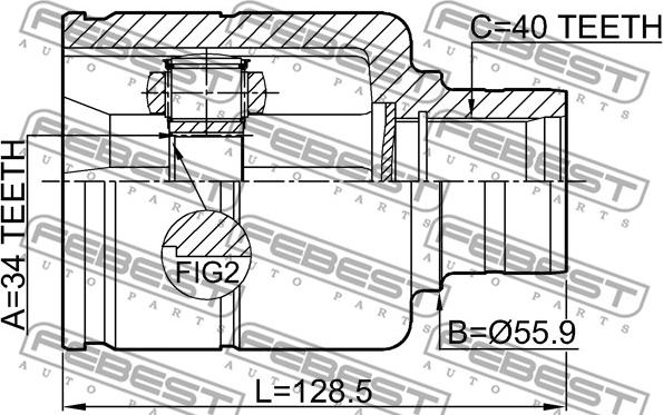 Febest 2311-TATRH - Kompletan kardan, pogonsko vratilo www.parts5.com