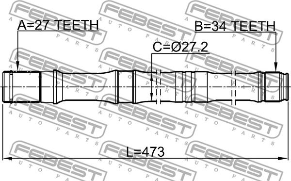 Febest 2312-TIGRH - Árbol de transmisión www.parts5.com