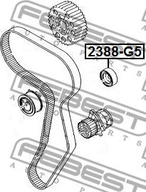 Febest 2388-G5 - Obehová / vodiaca kladka ozubeného remeňa www.parts5.com