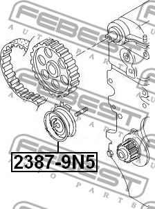 Febest 2387-9N5 - Rola intinzator,curea distributie www.parts5.com