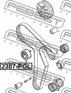 Febest 2387-POL - Натяжной ролик, ремень ГРМ www.parts5.com