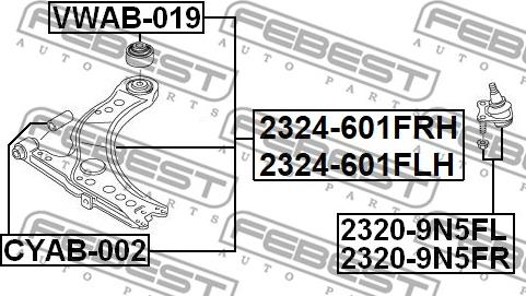 Febest 2324-601FRH - Brat, suspensie roata www.parts5.com