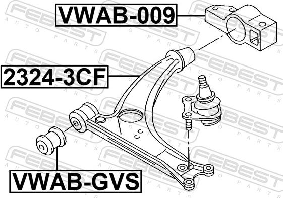 Febest 2324-3CF - Spona, vešanje točkova www.parts5.com