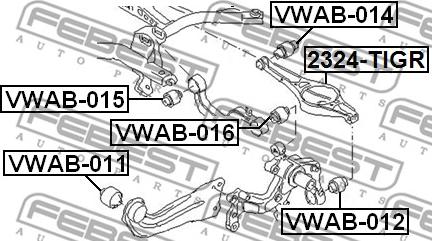 Febest VWAB-011 - Lagerung, Lenker www.parts5.com