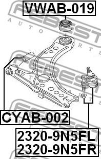 Febest 2320-9N5FR - Przegub mocujący / prowadzący www.parts5.com