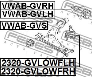 Febest 2320-GVLOWFLH - Rótula de suspensión / carga www.parts5.com