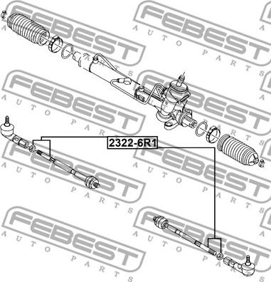 Febest 2322-6R1 - Articulación axial, barra de acoplamiento www.parts5.com