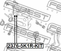 Febest 2376-5K1R-KIT - Set za popravku, kočione čeljusti www.parts5.com