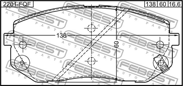 Febest 2201-FQF - Set placute frana,frana disc www.parts5.com