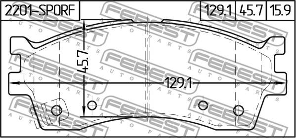 Febest 2201-SPORF - Set placute frana,frana disc www.parts5.com