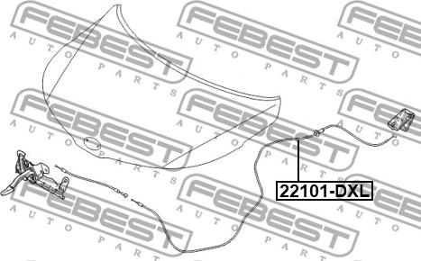 Febest 22101-DXL - Bonnet Cable www.parts5.com