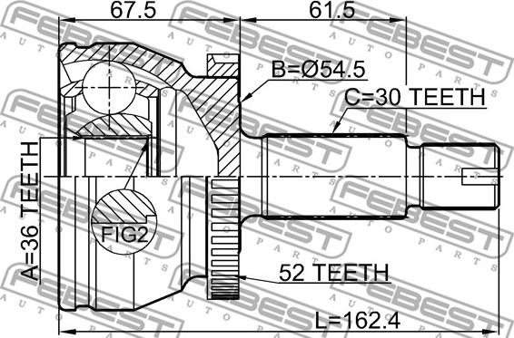 Febest 2210-SORA52 - Joint Kit, drive shaft www.parts5.com